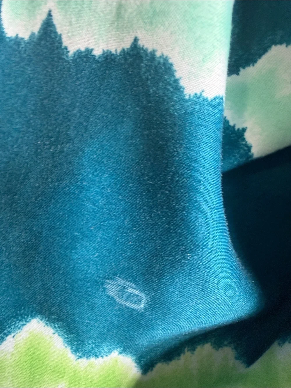 Lands' End Boys Teal Swim Trunks with Lime Waistband